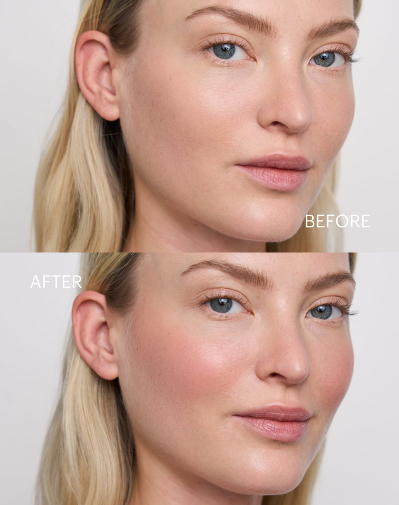 cheeks-blush; Before & After Blush in Cheeks