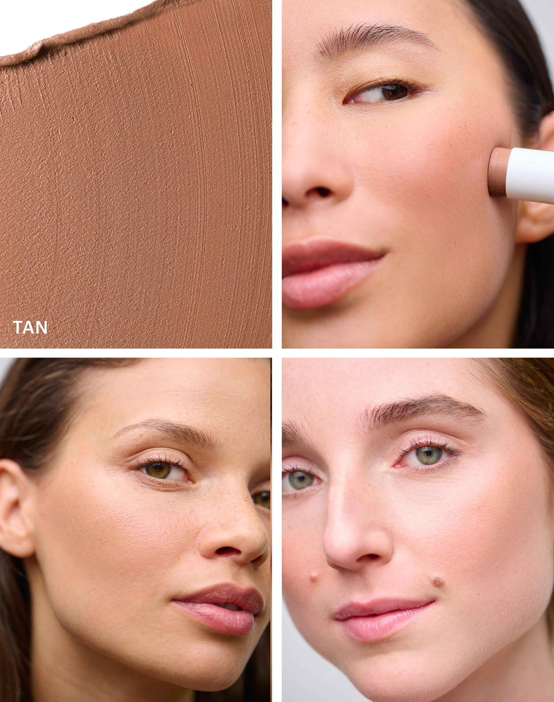 tan-blush; Una tonalità marrone naturale che combina in un unico prodotto un blush nude, un contouring facile e un bronzer